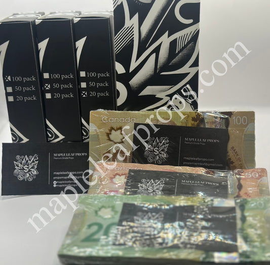 *MAPLE LEAF PROPS* Variety Bundle of Canadian Prop Money - $17,000 Total Value